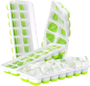 Confezione di 4 contenitori in silicone a forma di cubetto di ghiaccio con coperchio, 56 pezzi, BPA libero.