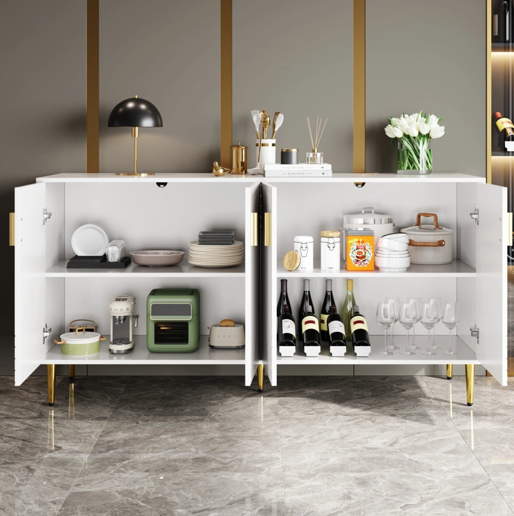 Credenza moderna bianca in MDF 152x40x75 cm