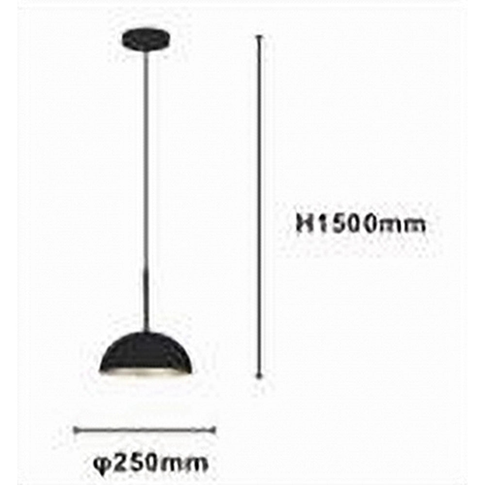 Trade Shop - Lampadario A Sospensione Moderno Con Paralume Cupola In Ferro Nero Oro E27 33771 -
