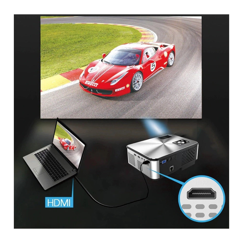 Trade Shop - Mini Video Proiettore Led Full Ultra Hd Home Cinema Wifi Android 11.0 Ab-r36 -