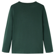 Maglietta da Bambino a Maniche Lunghe Verde Scuro 116 12841
