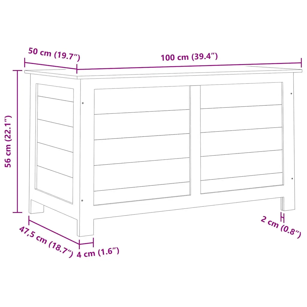 Scatola per Cuscini da Esterno 100x50x56cm Legno Massello Abete CFW5565325