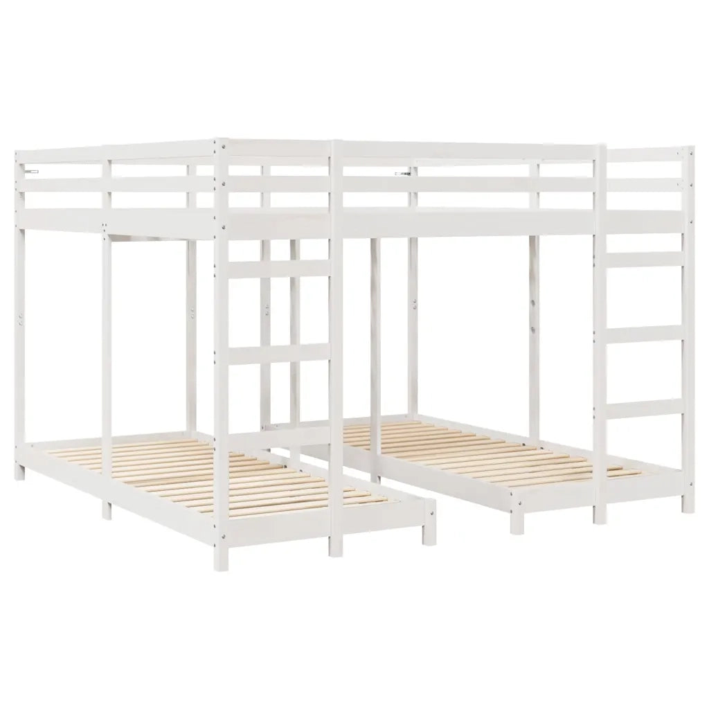 Struttura letto a castello triplo Bianco 200 x 200 cm