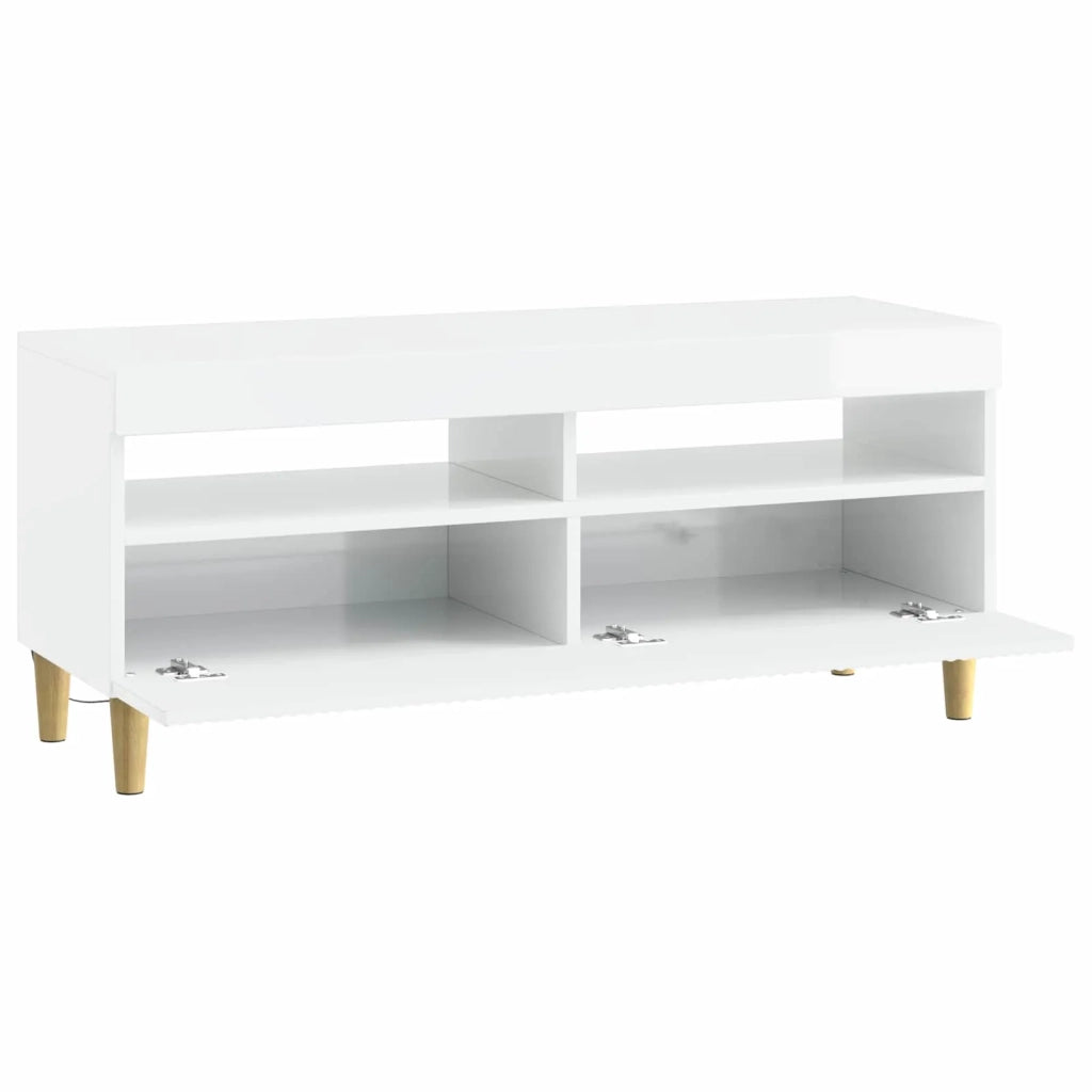 Mobile TV LED Bianco Lucido Legno ingegnerizzato 896769