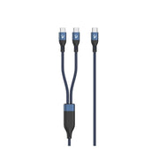 CAVO SMARTPHONE VULTECH IN NYLON TYPE-C TO 2 TYPE-C 1,2M 5.0A 100W - COLORE BLU - CS-NCCC12BL