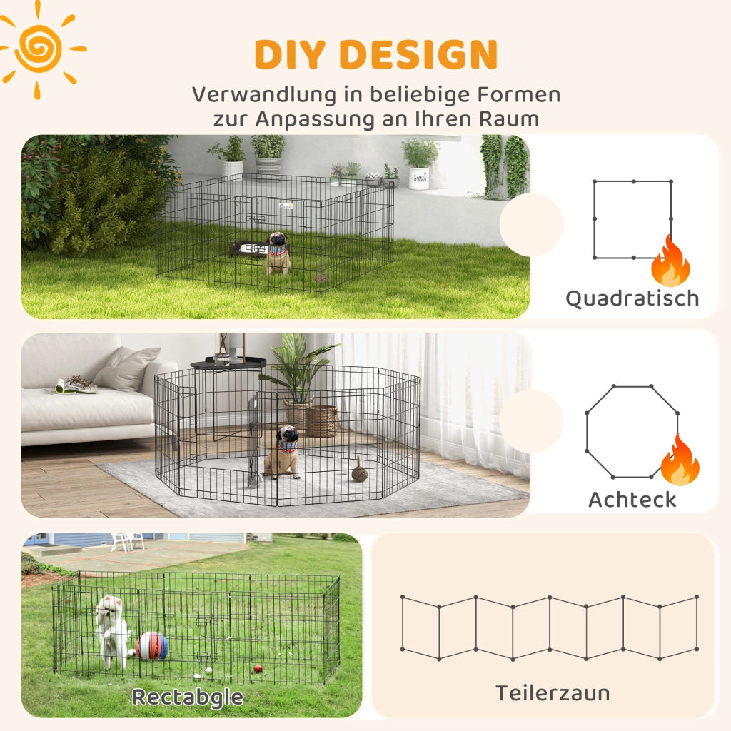 Recinto per cani e animali domestici ¨C zephmum ¨C 61 cm, nero