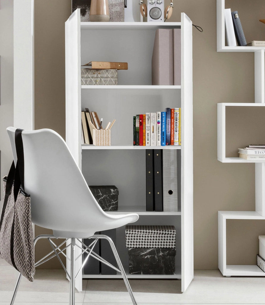 Armadio Libreria Doppia Anta 70x35x140 cm Dalia Bianco Lucido