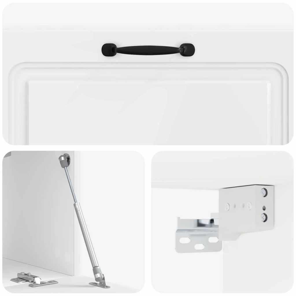 Mobile Porta TV da Muro Bianco Lucido 98 x 31 x 30 cm