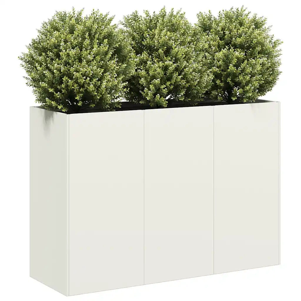 Fioriera Bianca 120x40x80 cm in Acciaio Laminato a Freddo 860718