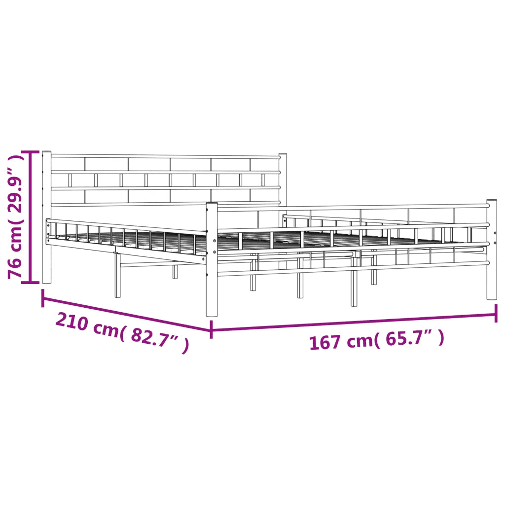 Letto matrimoniale | Letto per adulti | Giroletto Bianco in Metallo 160x200 cm