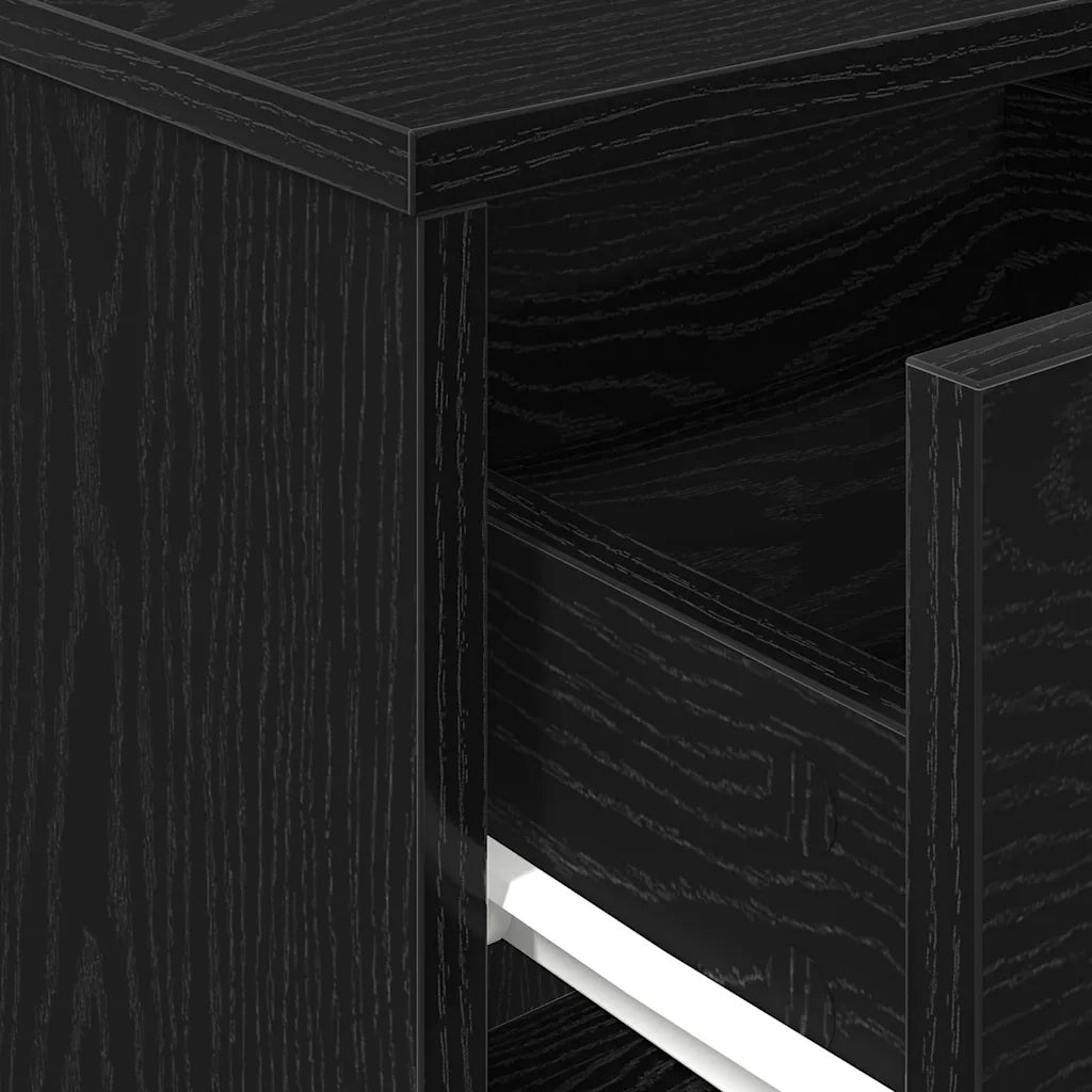 Comodini 2 pz con Cassetto-Set di 2 Tavolino da notte Nero 40x34x50 cm