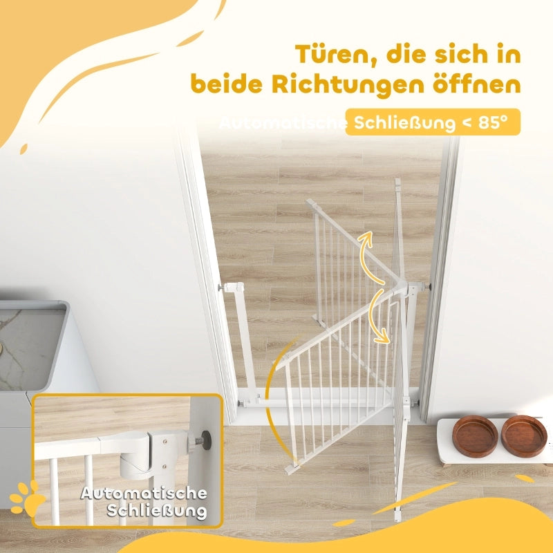 Cancelletto di sicurezza per scale, senza foratura, con chiusura automatica per bambini, cucina, scale, 76-80 x 76 cm, bianco