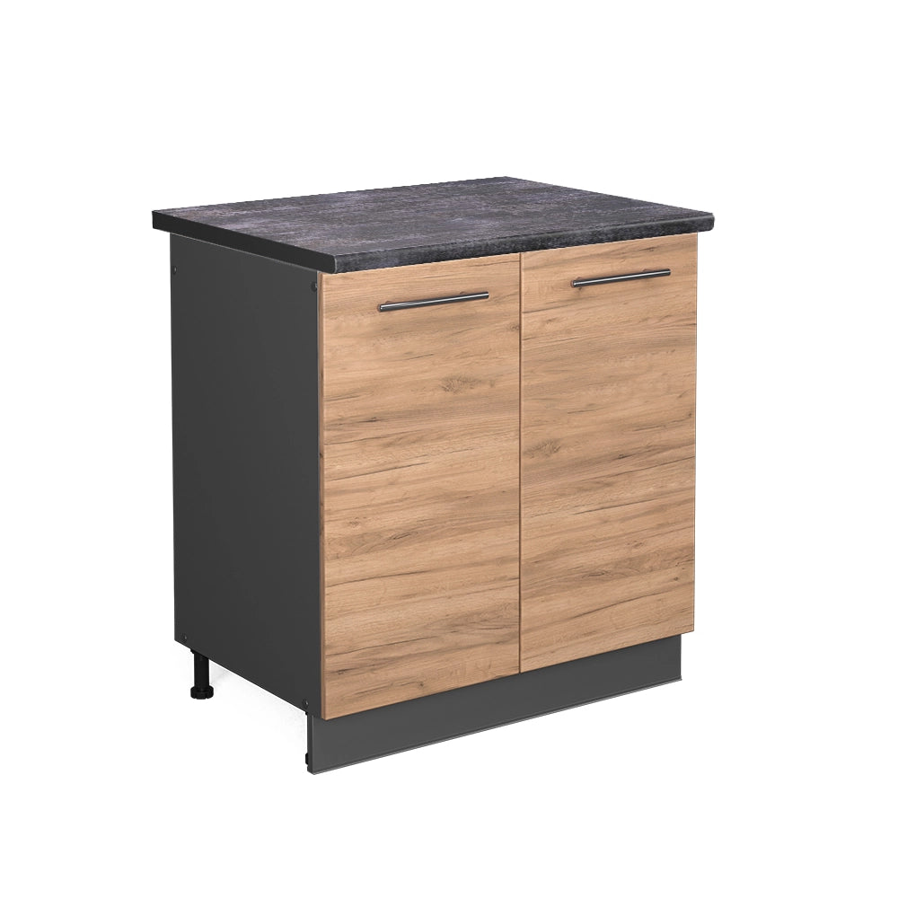 Mobile lavello cucina Fame-Line Rovere dorato/Antracite 80 cm, PL Antracite Vicco