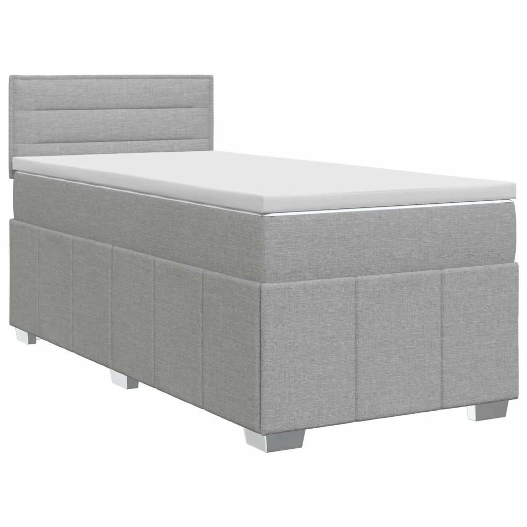 Letto box spring con materasso Grigio Chiaro 90 x 200 cm 3451115