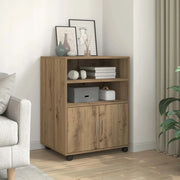 Armadietto con Ruote Rovere Artigianale 60x48x81 cm Truciolato 853172