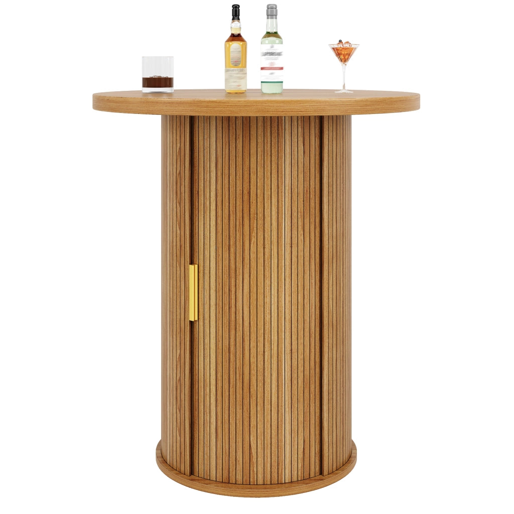 Tavolo Alto Rotondo con Vano ¨C MINIMAL ¨C Piano MDF, 91,6 cm