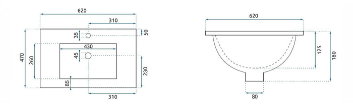 Lavabo Da Incasso Rea Dafne 60