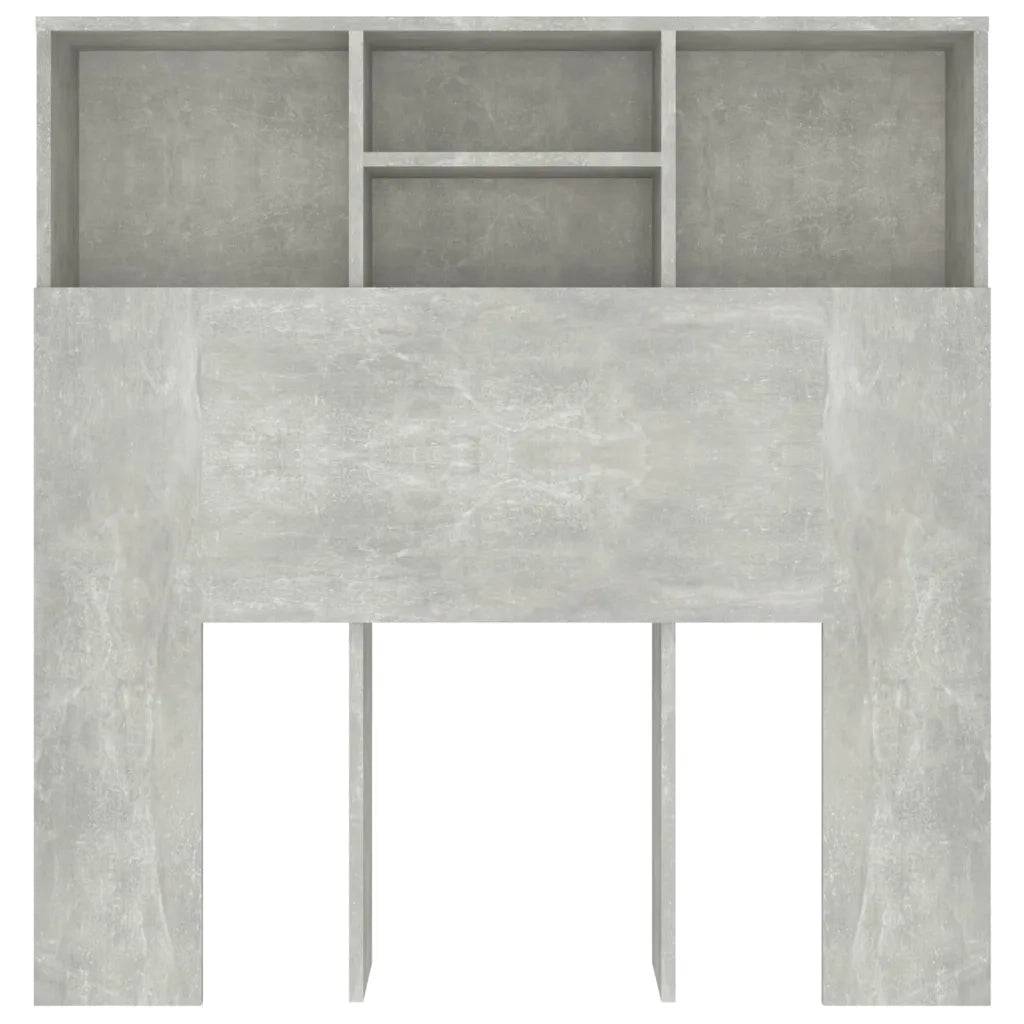 Testiera con Contenitore Grigio Cemento 100x19x103,5 cm 811848