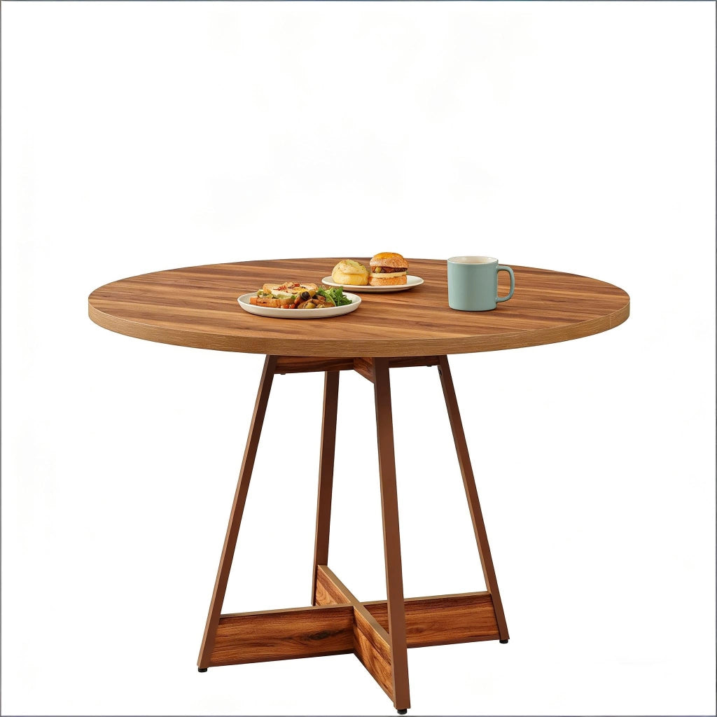 TAVOLO rotondo 100 cm MDF marrone