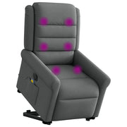 Poltrona Alzapersona Massaggi Elettrica Grigio Scuro Tessuto 3303345