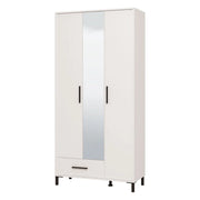 Armadio Camera da Letto Cimitile, Guardaroba Grande 6 Ripiani, 93x192.5h cm Bianco Opaco