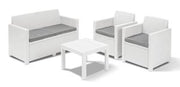 SET DA GIARDINO ALABAMA 2 COMPLETO DI CUSCINI COLORE BIANCO KETER