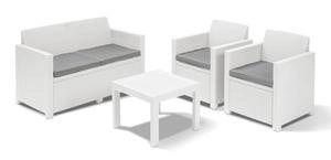 SET DA GIARDINO ALABAMA 2 COMPLETO DI CUSCINI COLORE BIANCO KETER