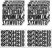 Set di Etichette Sticker Autoadesivi Grande - 8 Fogli 1" 2" Sticker Autoadesivi Acqua Resistenti in Vinile Alfabeto Numeri Sticker - Nero.