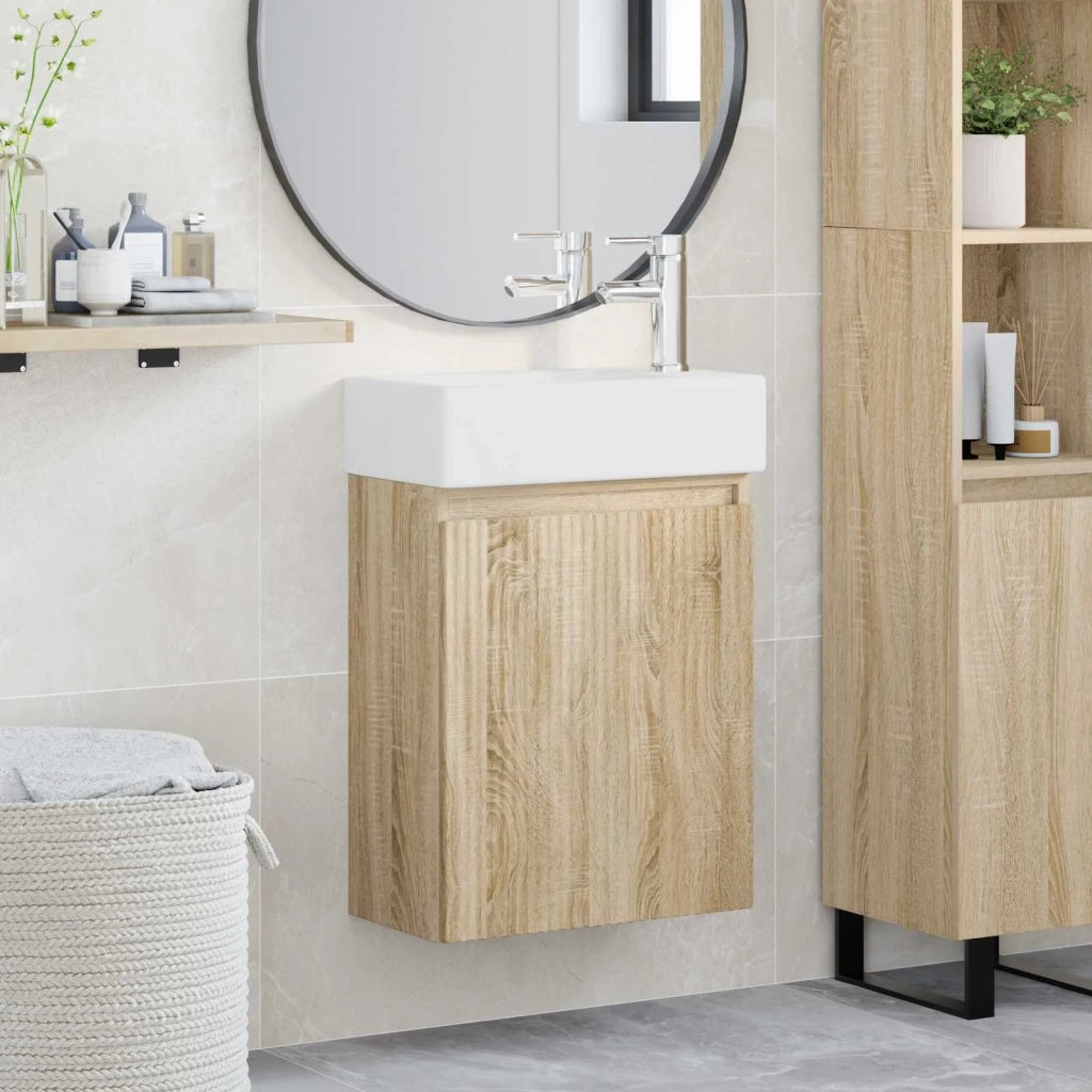 Mobile bagno con rubinetto Rovere Sonoma 45,5 x 22,5 x 84 cm 889453