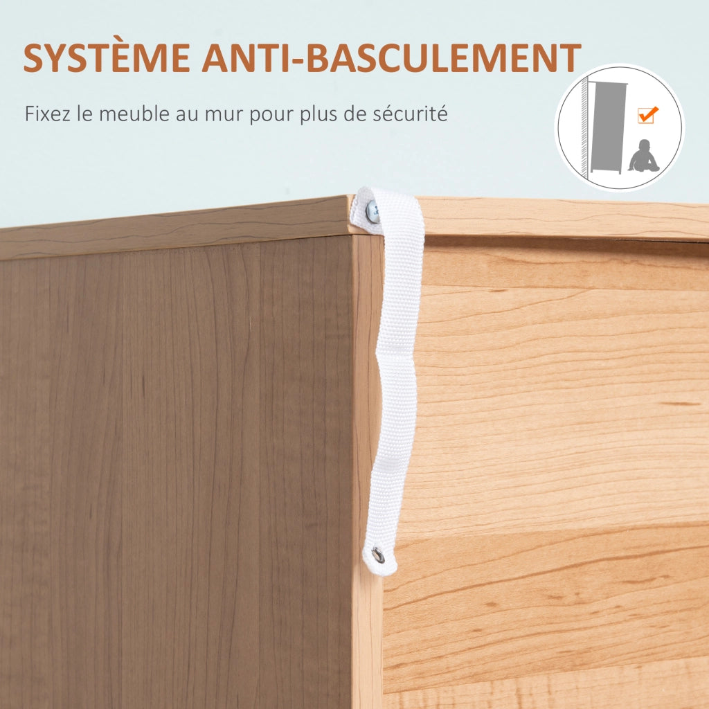 Com¨° 3 Cassetti ¨C Zephmum ¨C Legno Effetto Chiaro Bianco 60x40x