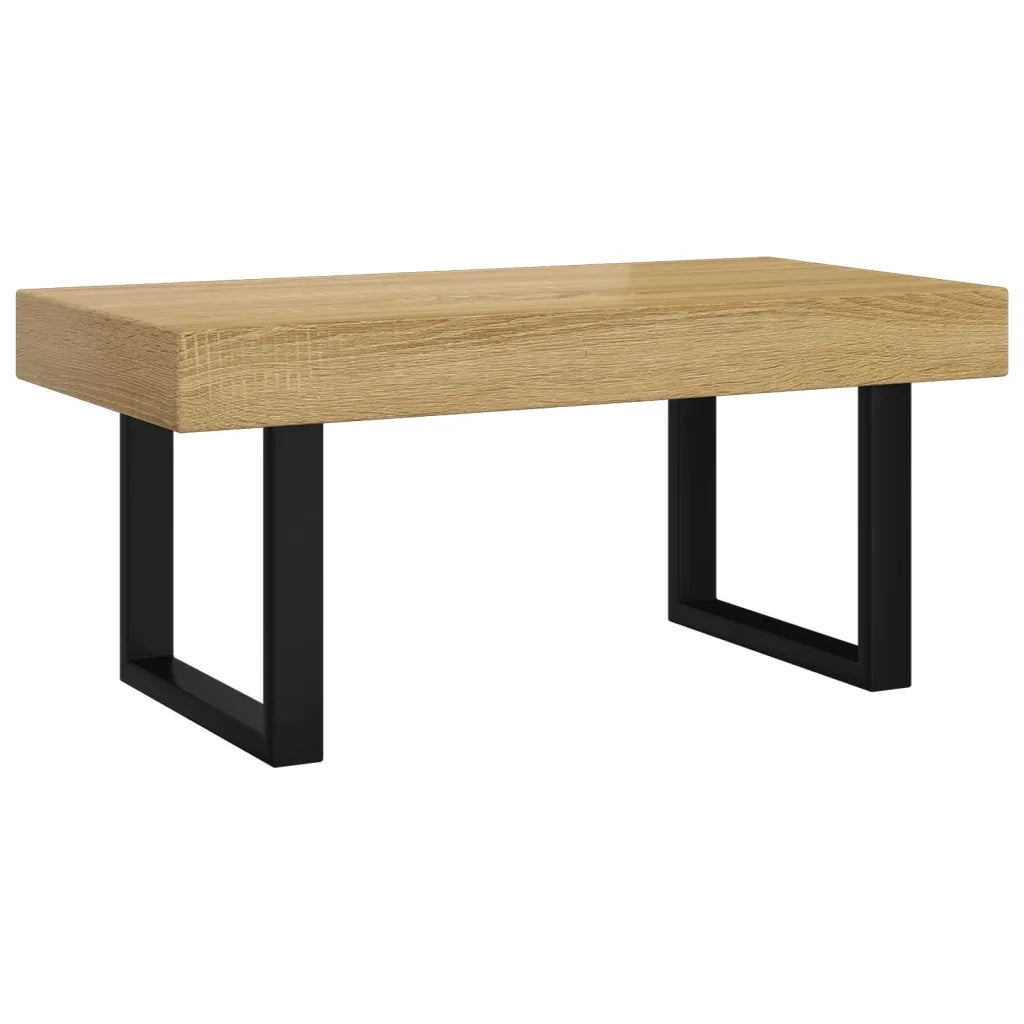 Tavolino Salotto Marrone Chiaro e Nero 90x45x40 cm MDF e Ferro cod mxl 13036