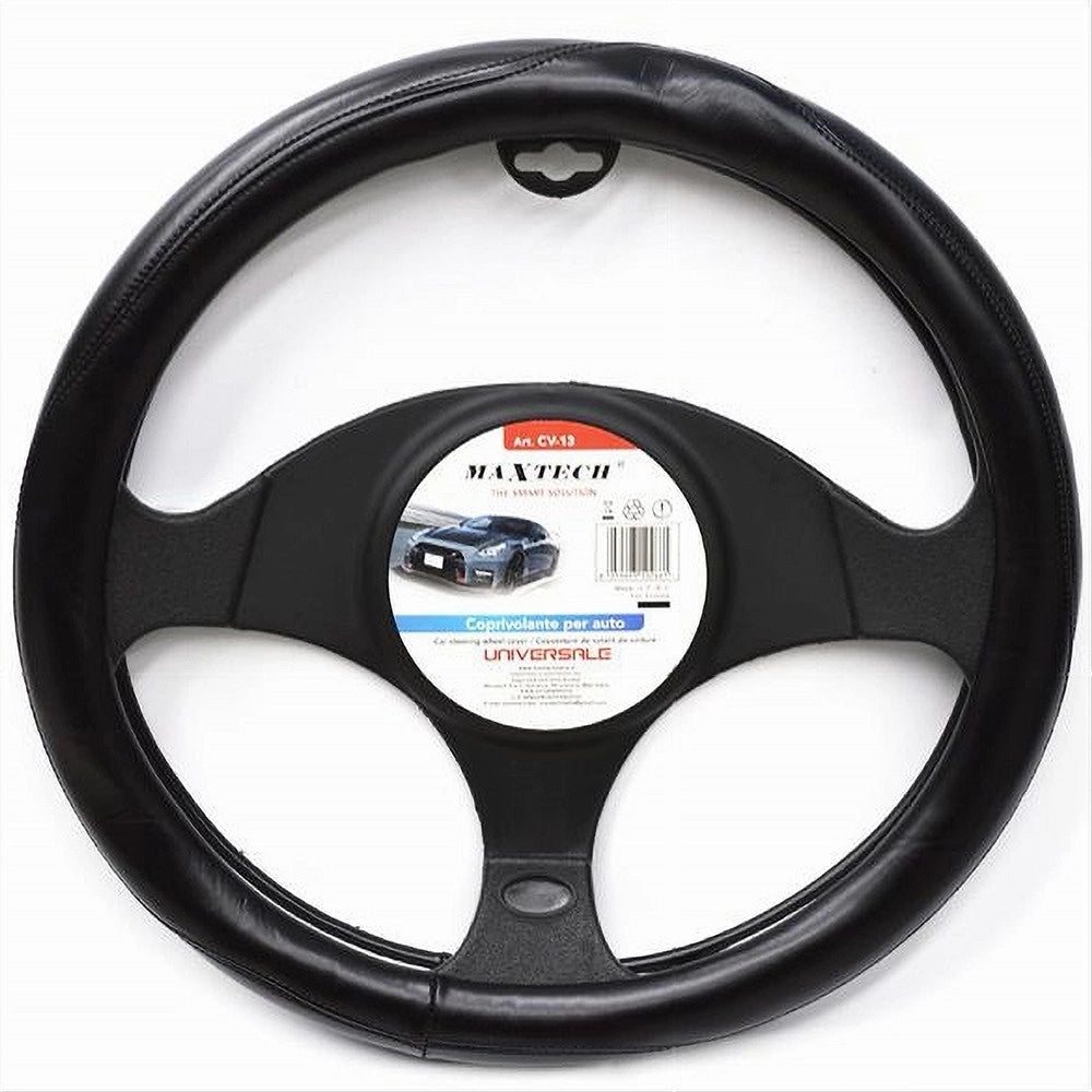 Trade Shop - Coprivolante Copertura Per Sterzo Auto Fodera Universale Da 38 Cm Nero Cv-13 -