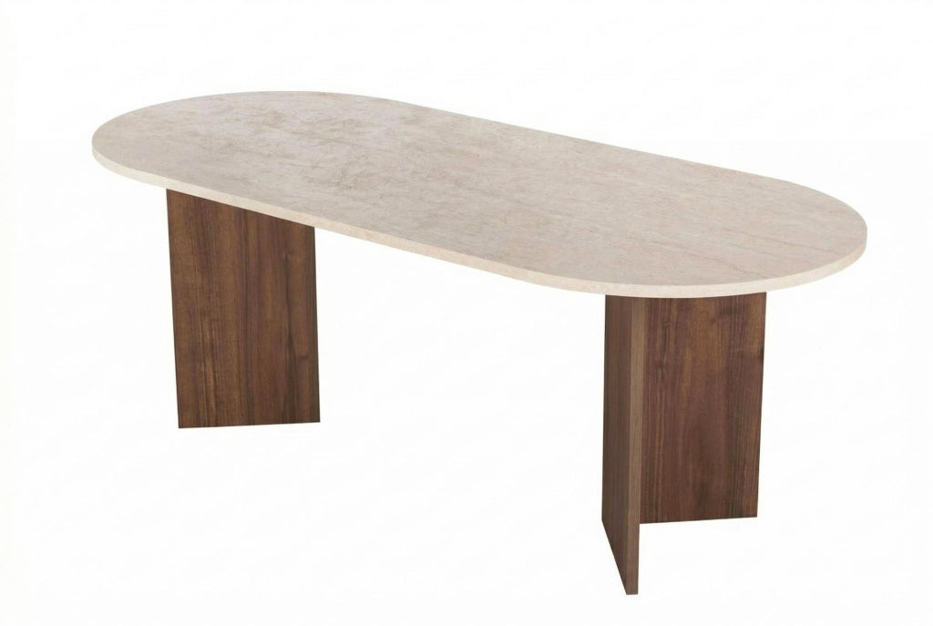 Tavolo da pranzo in legno "Sabella" - 200 x 90 x 75 cm - Travertino