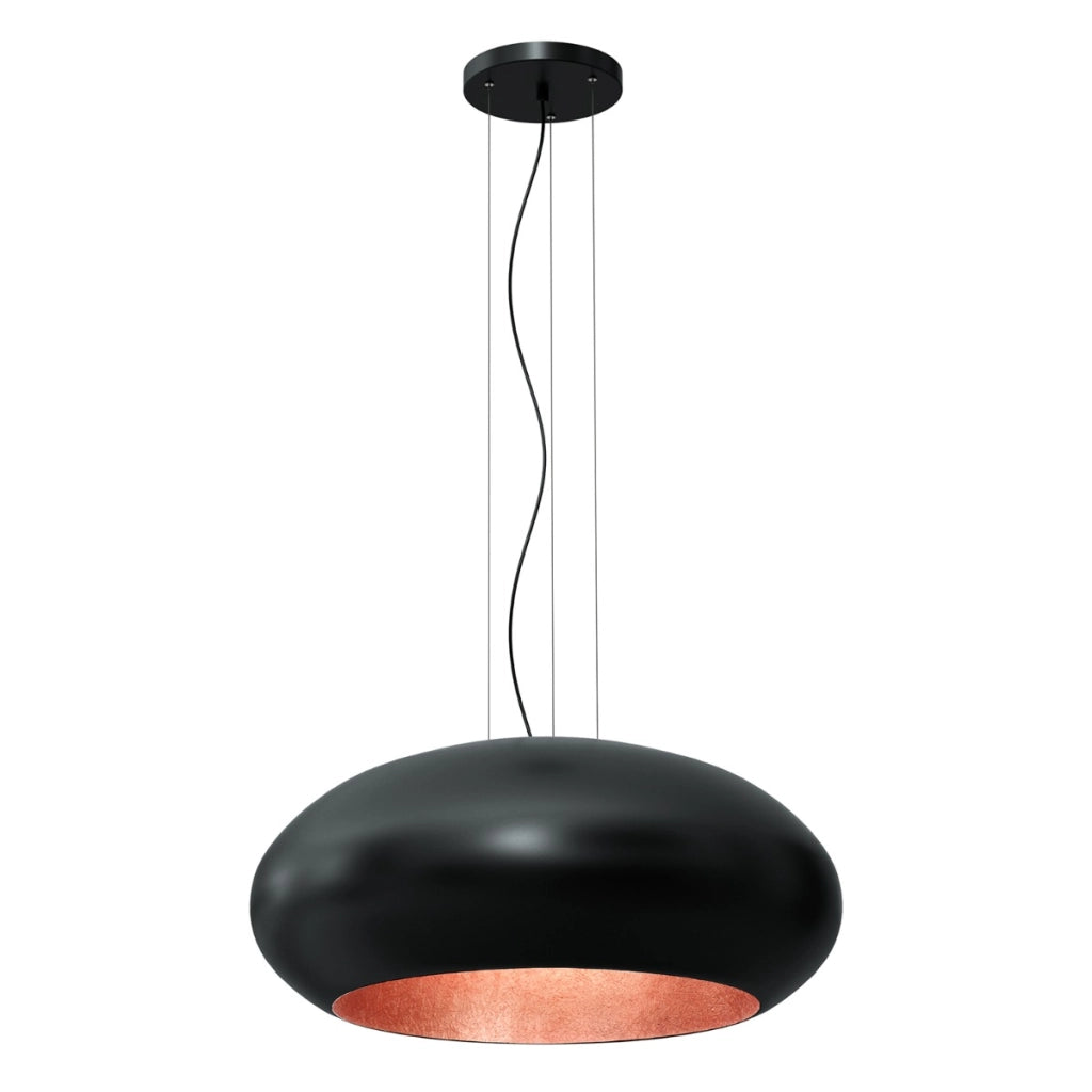 Lampada a sospensione ovale 70cm nero/rame E27 Compo