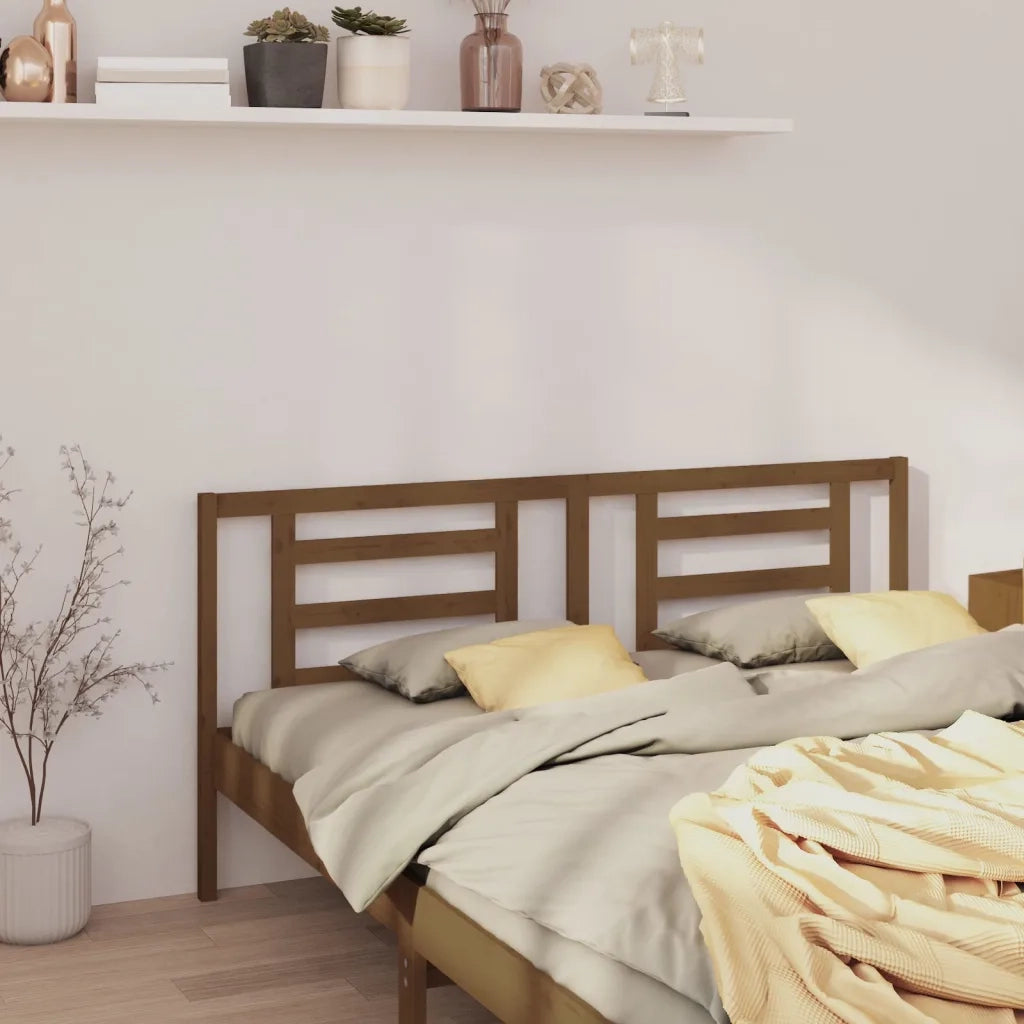 Testiera per Letto ambra 156x4x100 cm in Legno Massello di Pino