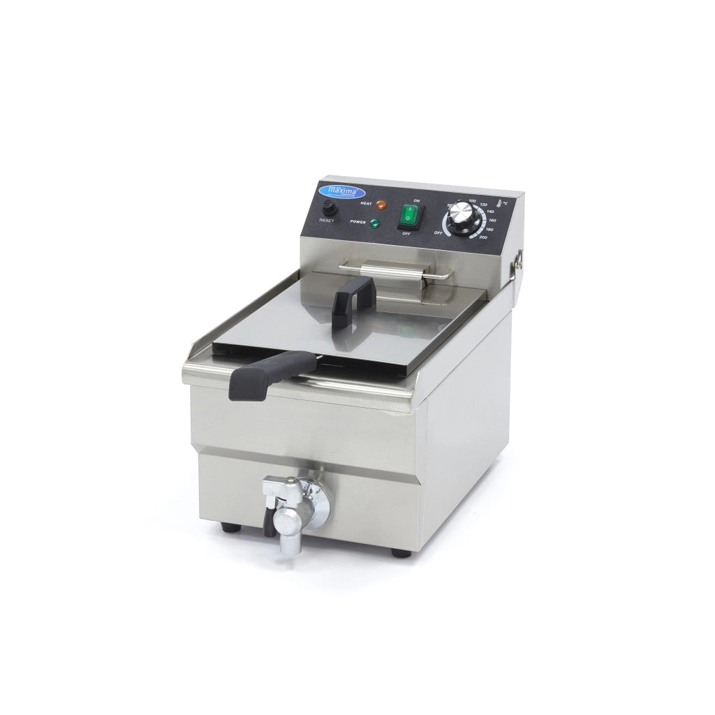 Friggitrice - 10L - 1 Cestello - con Rubinetto di Scarico