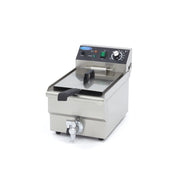 Friggitrice - 10L - 1 Cestello - con Rubinetto di Scarico
