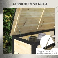 Panca Contenitore da 121L con 4 Rotelle e Maniglie in Legno e Acciaio, 100x50x43cm, Colore Legno