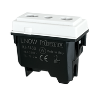 Bticino living now presa 2p+t 16a 250v 1 modulo con alveoli schermati *** colore bianco, confezione 1