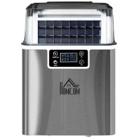 Macchina Ghiaccio 20kg in 24 Ore, 24 Cubetti in 14-18 Minuti con Dimensione Regolabile, Serbatoio 3.2L e Sistema Autopulente, Argento