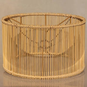 Capocapoccio in Rattan Naturale | Capocapoccio Medio a Cuscinetto Rondetto per Lampadine da Tavolo, Parete, Letto e da Tavolo Stante