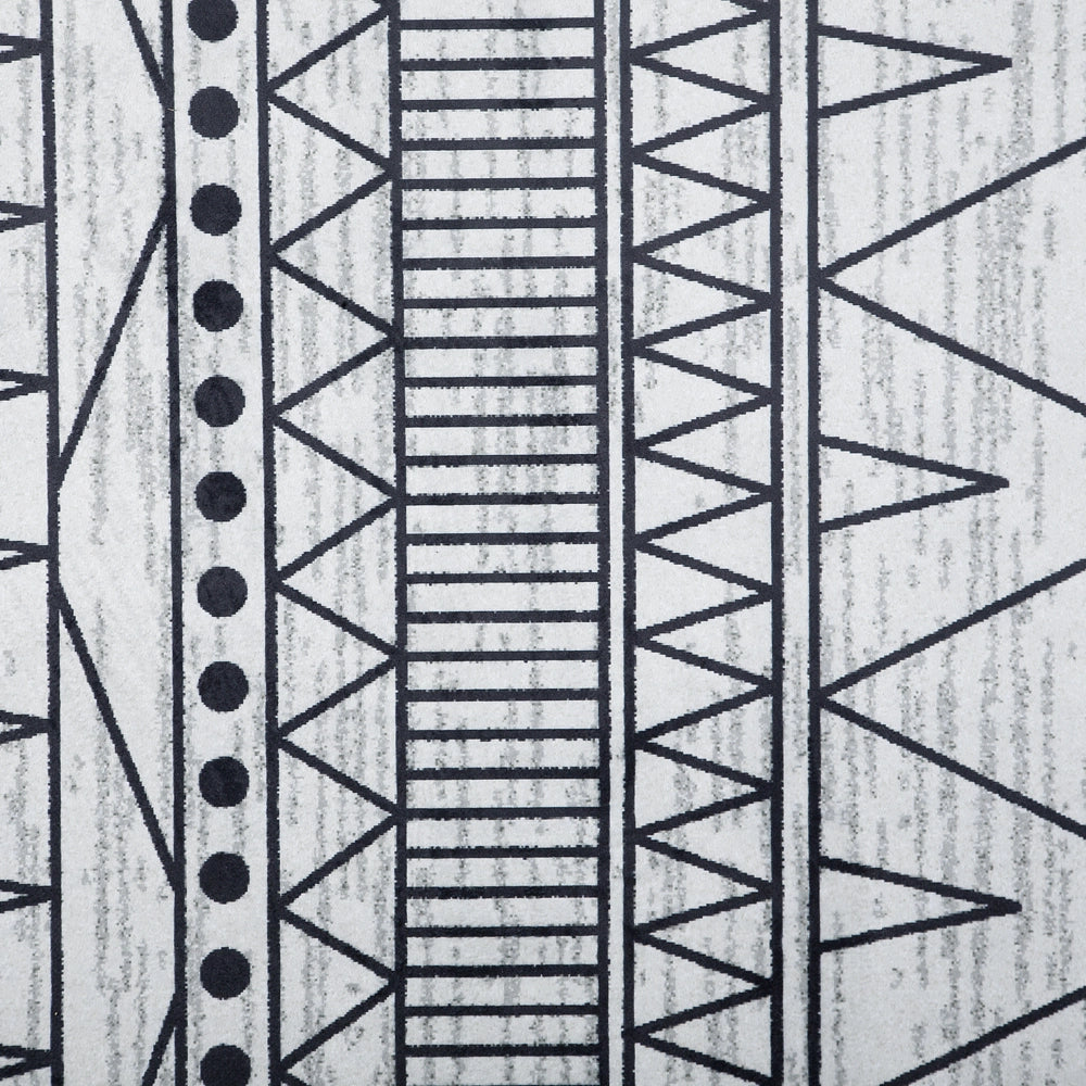 Tappeto Nero e grigio poliestere 140 x 200 cm a pelo corto motivo geometrico