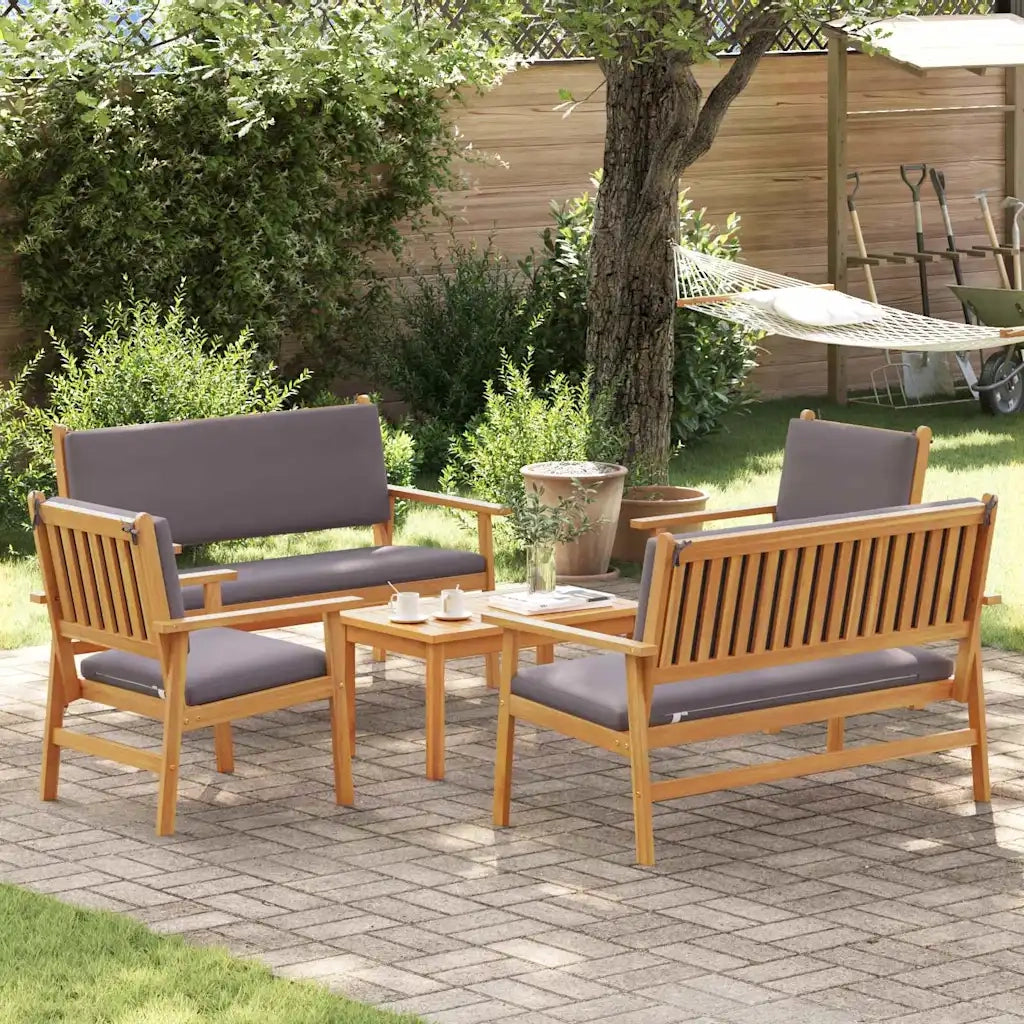 Set Divano da Giardino 5 pcs Marrone Legno di Acacia Massello 3331814