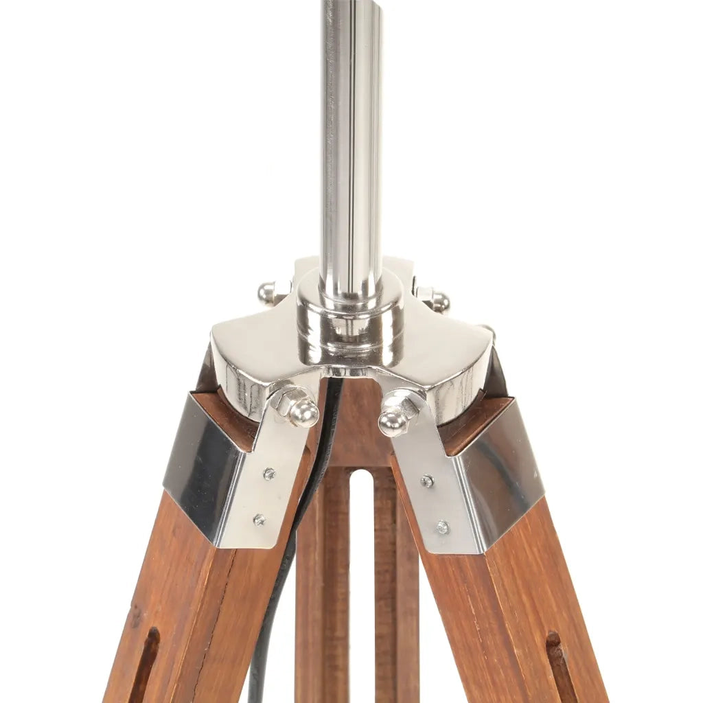 Lampada a Treppiede Marrone e Grigio in Legno di Teak 141 cm CFW3381681