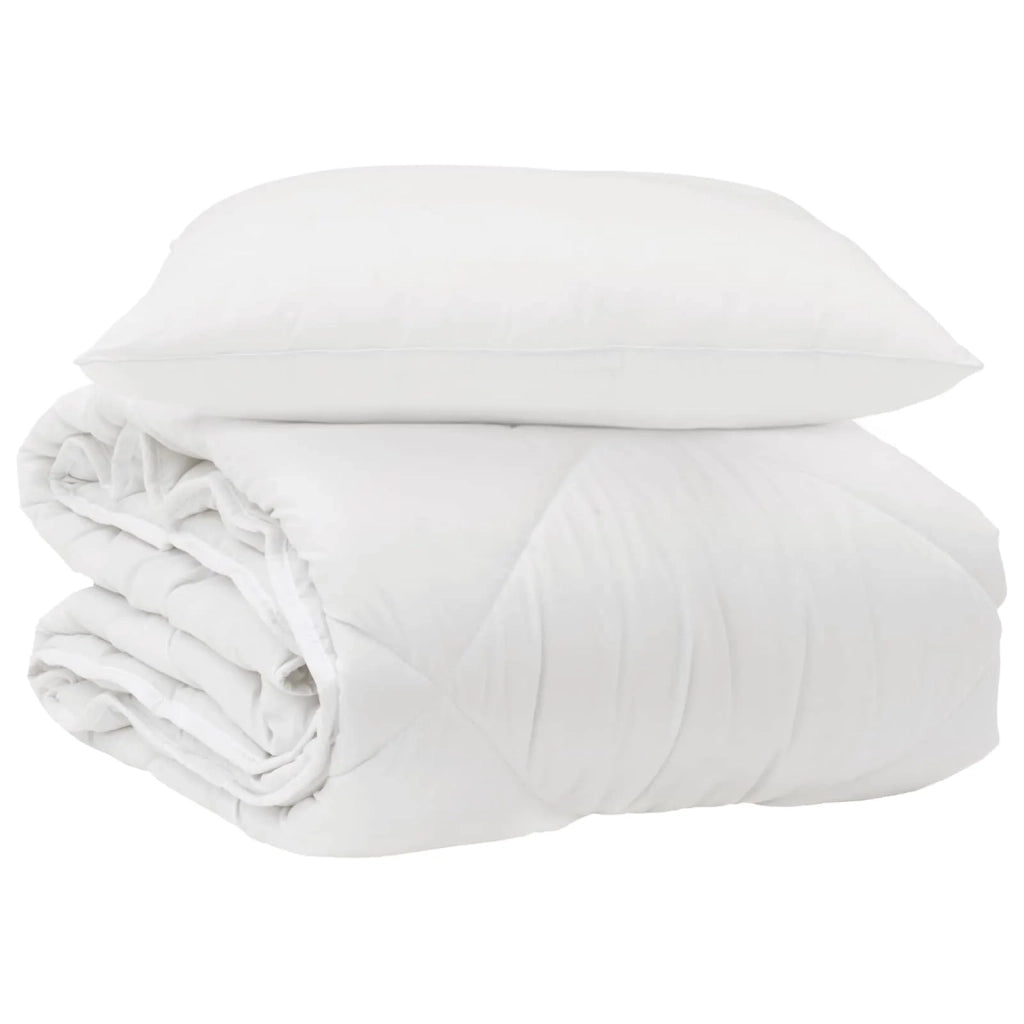 Duvet per Tutte le Stagioni con cuscino 2 pcs Bianco Microfibra 3376515