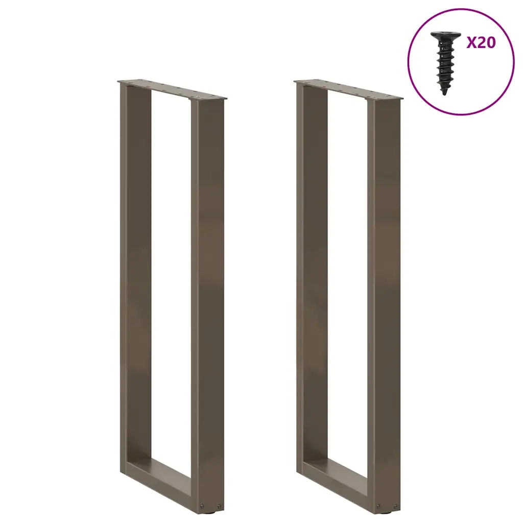 Gambe per tavolo da bar a forma di U 2 pz in acciaio naturale 40x(110-111) cm 4013243