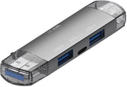 Hub USB 3.0 a 4 porte in alluminio - Hub USB C esterno ultracompatto per laptop, PC, Mac, smartphone