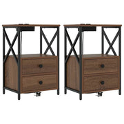 Set di 2 Comodini | Armadio da Notte | Mobiletto da notte Rovere Marrone 40 x 31 x 60 cm