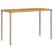 Tavolo Giardino | Tavolino da esterno Piano Legno Acacia Beige 115x54x74cm Polyrattan