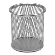 Trade Shop - Portapenne Tondo Da Scrivania Metallo Rete 8.5x10 Porta Penne Ufficio Scrivania -